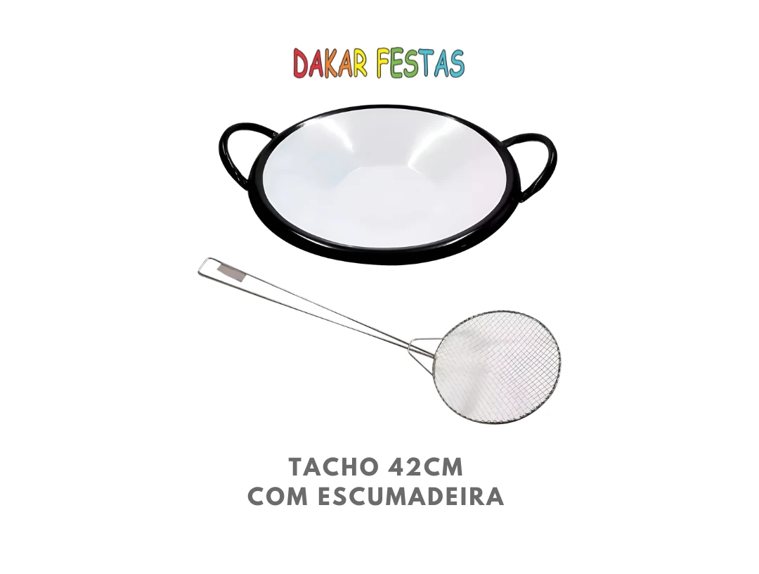 Tacho 42cm com escumadeira alugar belo horizonte dakar festas