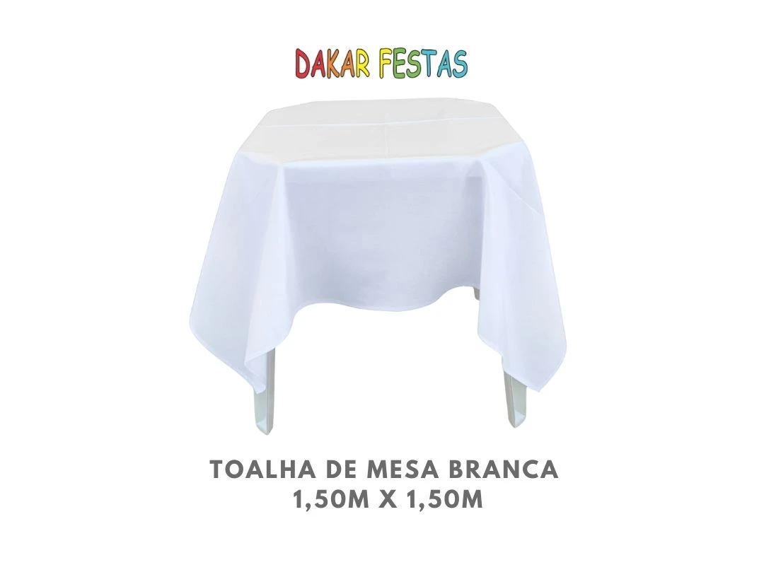 Toalha de mesa branca 150mX150m alugar belo horizonte dakar festas